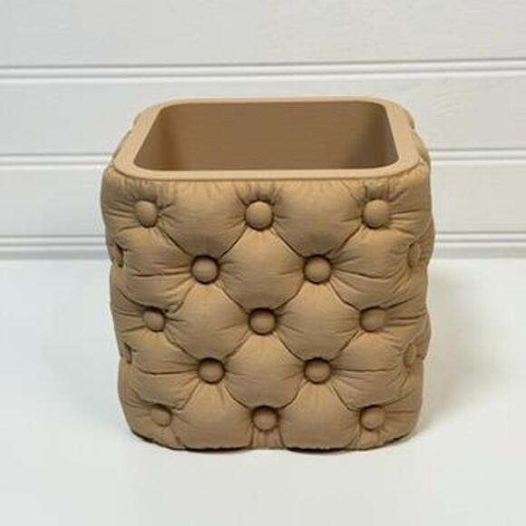 Chesterra Cashepot Planter, Tabletop Pot, Tufted Design, Inflated Planter, - Picture 3 of 11